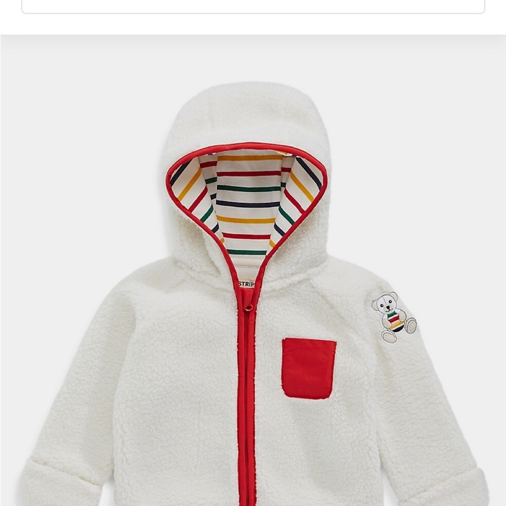 Hudson’s Bay HBC Stripes Baby's Faux Shearling Hooded Zip Jacket 18-24 Months